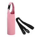 PATIKIL Water Bottle Sling Bag, Neoprene Portable Insulated Bottle Holder Carrier with Removable Adjustable Shoulder Straps - color: Pink