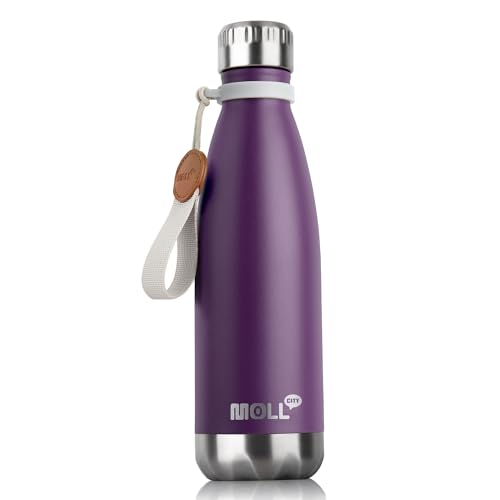17 oz Stainless Steel Vacuum Insulated Sports Water Bottle No Straw - color: Dark Purple, size: 17 Ounces
