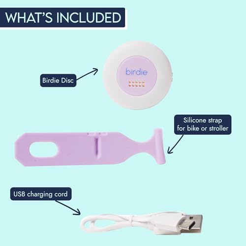 She's Birdie - The Original Personal Safety Alarm Disc for Bikes, Hikes, and Late Nights - Loud Siren, LED Light for Extra Visibility, Rechargeable, Handsfree, Lightweight, Water Resistant (Lavender) - color: Lavender