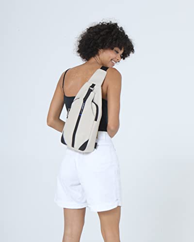 WATERFLY Medium Crossbody Sling Backpack Anti Theft Backpack for Traveling Chest Shoulder Bag - color: White(medium)