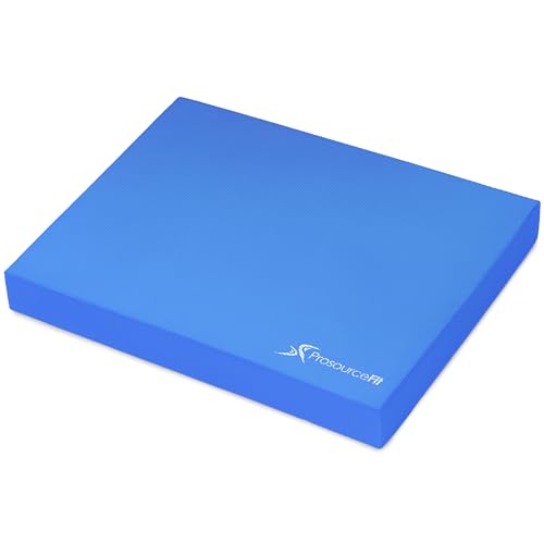 ProsourceFit Exercise Balance Pad, Non-Slip Cushioned Foam Mat & Knee Pad for Fitness and Stability Training, Yoga, Physical Therapy - color: Blue, size: 15x19