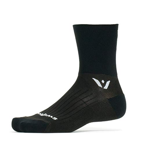 Swiftwick- PERFORMANCE Quarter Crew Trail Running & Cycling Crew Socks, Max Durability - size: Medium