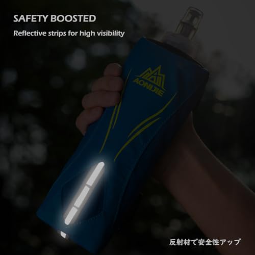 TRIWONDER Handheld Water Bottle for Running, Quick Grip Chill 17 oz Handheld Soft Water Bottle with Hand Strap Hydration Pack, BPA Sport Soft Flask (Black) - color: A-Black 500ml Handheld Bottle
