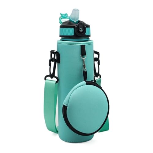 Water Bottle Bag with Headphone Bag Handheld Portable Insulated Water Cup Cover Colorful Earphone Pouch Sports Water Bottle Sleeve Cup