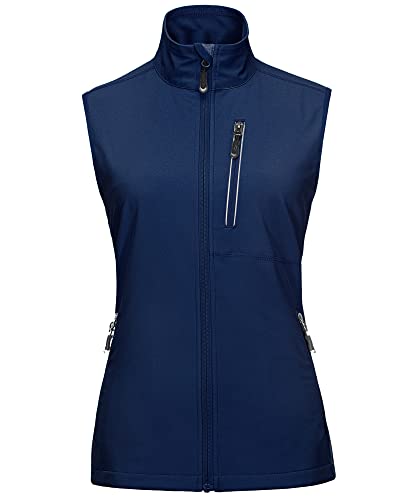 33,000ft Women's Lightweight Running Vest with 6 Pockets for Travel Golf - color: Deep Blue, size: Large