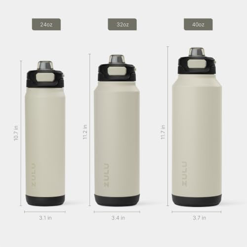 ZULU Powerfill Pro 24oz Stainless Steel Sip or Chug Water Bottle, Ash - color: Ash, style: 24oz