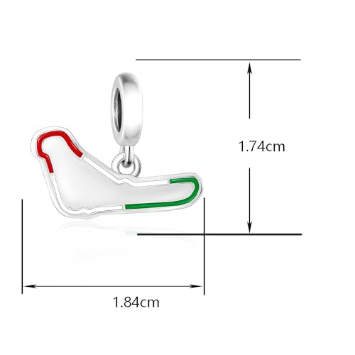 F1&Famous Race Racetrack Charm for Bracelet Necklaces, S925 Sterling Silver Charms, UK Brazil Spain Race Track Charms Jewelry Racing Souvenirs Gift - color: Race Racetrack Q4090)