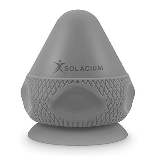 Solacium Mountable Massage Therapy Tool - Multi-Surface Suction Cup Wall Massage Tool for Sore Muscles, Myofascial Release, Stress Relief, Trigger Point and Deep Tissue Massage (Gray) - color: Gray