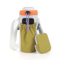 Water Bottle Holder with Strap Fits 16-24oz Bottle, Water Bottle Carrier with Earphone Bag, Hands-Free Crossbody Bottle Bag for Dog Walking, Travel, Hiking & Everyday Use - color: Khaki