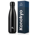 Konokyo 17 oz Insulated Stainless Steel Water Bottle, Midnight Black - color: Midnight Black, size: 17 Ounces