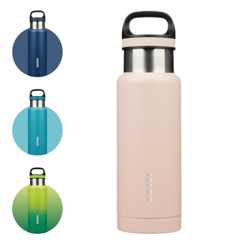 BJPKPK 18oz Insulated Water Bottle Stainless Steel Water Bottle with Handle - color: Peach, size: 18 Ounces