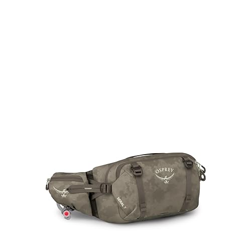 Osprey Seral Biking Waist Pack with Hydraulics Reservoir for Men & Women, Hydration Belt with Water Bladder - color: Pediment Grey Dust Print, style: 7l