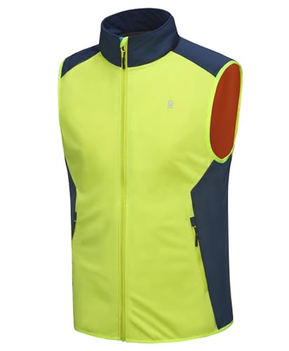 Little Donkey Andy Men's Softshell Vest Lightweight Windproof Waterproof - color: Basic Yellow, size: Large