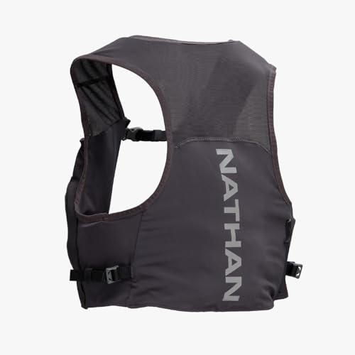 Nathan Pinnacle Featherlite 1.5L Hydration Vest for Running – Ultra-Lightweight, Compression-Fit with Hydrapak Soft Flask - size: XX-Small-X-Small, style: Charcoal/Reflective Silver