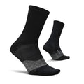 Feetures Elite Light Cushion Mini Crew Sock - color: New Black (1 Pair), size: Large