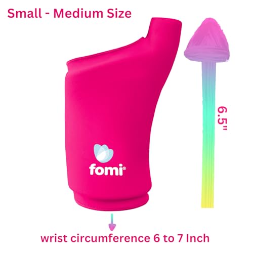 FOMI Wrist Solid Gel Ice Pack | Hot Cold Hand and Thumb Compression Sleeve Wrap for Carpel Tunnel, Arthritis, Tendonitis, Bruises, Swelling, Sports Injuries Pain Relief (Pink - Small/Medium) - color: Pink - Small/Medium