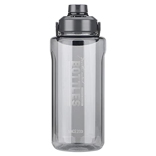 2L/64oz Grey Half Gallon Water Bottle with Handle for Gym & Outdoors - color: grey