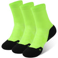 NIcool Cycling Socks For Men, 1/3 Pairs Bright Seamless Compression Running Crew Socks Youth Cushioned Tennis Quarter Socks - color: 3 Pairs Green