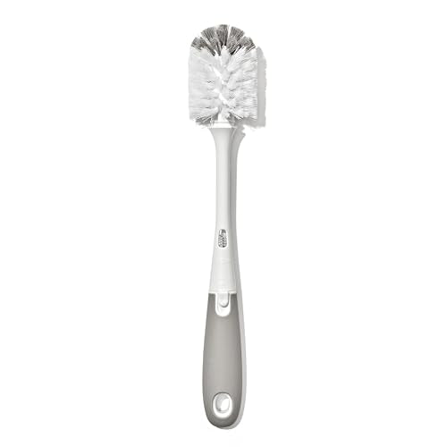 OXO Tot Baby Bottle Brush with Nipple Cleaner, Gray - color: Pebble
