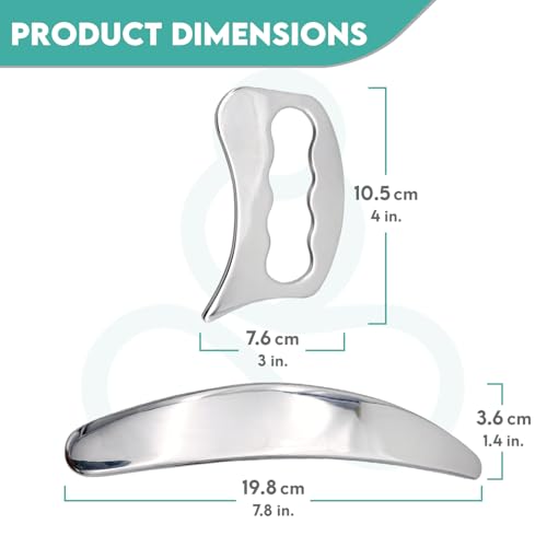 2-in-1 Muscle Scraper Stainless Steel Fascia Release Gua Sha IASTM Tools - style: Style A (2in1)