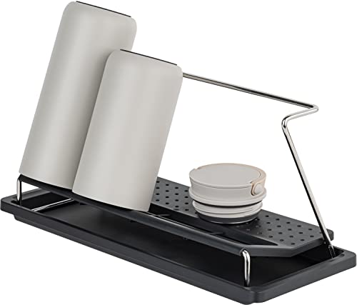carrotez Bottle Drying Rack with Drain Tray, Black - color: Black