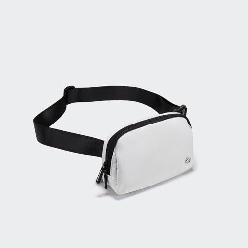 Pander Nylon Fanny Pack for Women, Two-Way Zipper Crossbody Bag - color: White