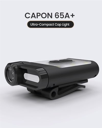 Claymore Capon 65A+ Black Ultra-Light Clip-On Cap Light – USB-C Rechargeable 230LM LED Compact Headlamp | 3 Modes IP54 Water-Resistant Up to 19 Hrs Runtime for Camping, Running, Outdoor - color: 65A+ (Black)