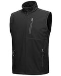 33,000ft Men's Windproof Lightweight Golf Vest Outerwear Sleeveless Jacket - color: Black, size: Small