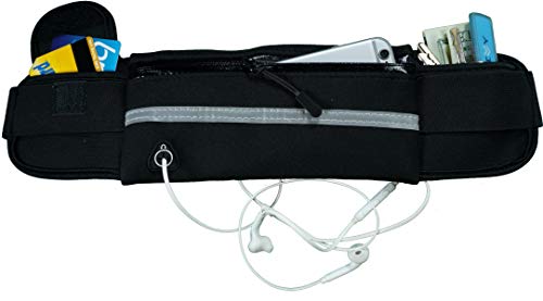 Dimok Running Belt Waist Pack - Water Resistant Runners Belt Fanny Pack for Hiking Fitness – Adjustable Running Pouch for Phones iPhone Android - color: Black