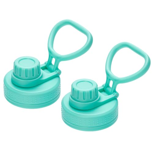 Spout Lid for Hydro Flask 12 16 18 20 32 40 64oz Wide Mouth Bottle - color: Green 2 pack