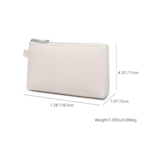 Small Makeup Bag for Purse, Leather Cosmetic (French Oak) - color: PU/French Oak