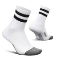 Feetures Elite Light Cushion Mini Crew Sock - color: White High Top Stripe (1 Pair), size: Medium