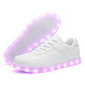 YuanRoad Unisex LED Light Up Shoes with USB Charging Glowing Luminous LED Sneakers - color: Dbwhite, size: 7 Women/5 Men