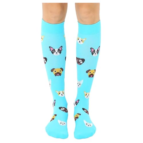 Living Royal Compression Socks - Graduated Compression 15-20mmHg, Padded Cushion Bottom Fun Socks, Moisture-Wicking - color: Dog