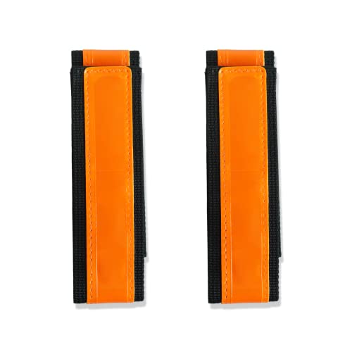 Vincita Reflective Bands - Highly Visible Safety Reflective Bands for Cycling, Walking, Running, and Hiking - Suitable with Molle Webbing On Backpack (Pair of 2) - color: Orange
