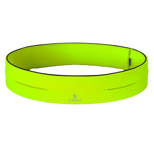 FlipBelt Classic Running Belt, Phone Holder for Running, Money Belt Pouch - color: Neon Yellow, size: Small