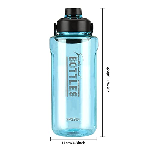 2L/64oz Blue Half Gallon Water Bottle with Handle for Gym & Outdoors - color: blue