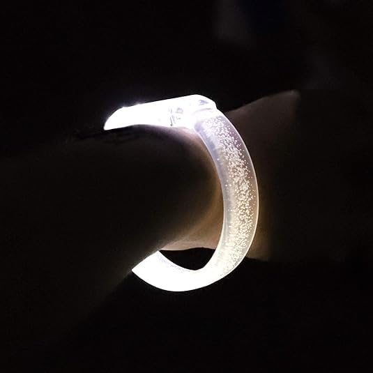 LED Light up Bracelets, White Glow Wristbands Party Favors Toys Supplies for Birthday, Halloween, Carnivals Parties for Kids over 3 Years Old, Clear Case 12 Pack