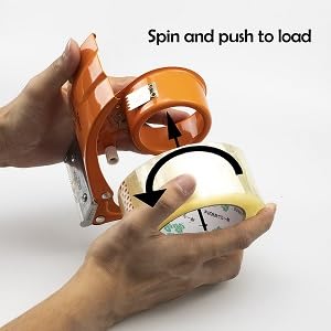 3 Pack Metal Handheld 2 Inch Tape Gun Dispenser Packing Packaging Sealing Cutter (Blue White Yellow)