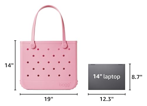 BOGG BAG Medium Tote – 15” x 12.5” x 5” – Essential Bags for Beach, Pool, Boat, Sports, Tailgating, Cruise, Travel - color: Blowing Pink Bubbles