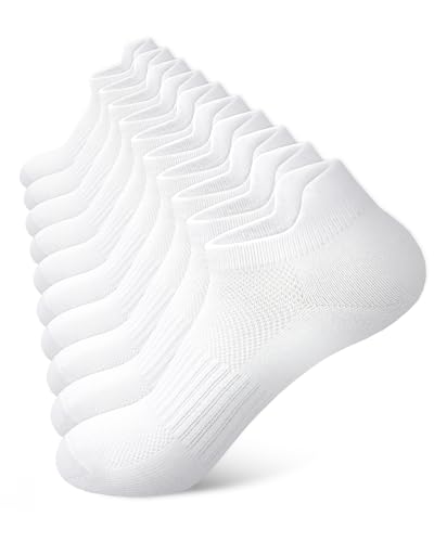 SIXDAYSOX Ankle Socks for Women Thin Breathable Cotton No Show Socks Womens - color: 5 Pairs-white, size: 6-9