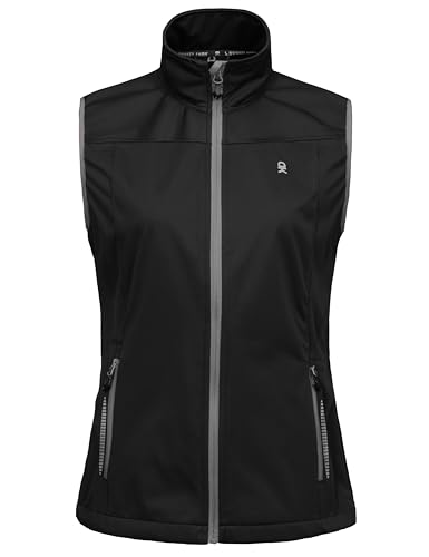 Little Donkey Andy Women's Lightweight Softshell Vest - color: Black-reflective, size: Medium