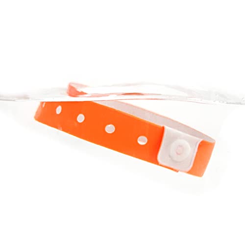 Plastic Party Orange Wristband 100 Pack, Vinyl Wristband for Event - color: Orange