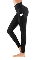 Lingswallow Women High Waist Yoga Pants with Pockets Stretch Soft Leggings - color: A-black (Fleece Lined), size: Large