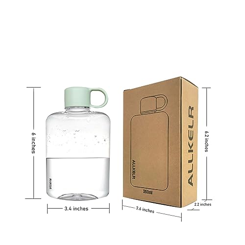Portable Flat Water Bottle, 12.2 oz, Green - color: Green, size: 12.2 Ounces