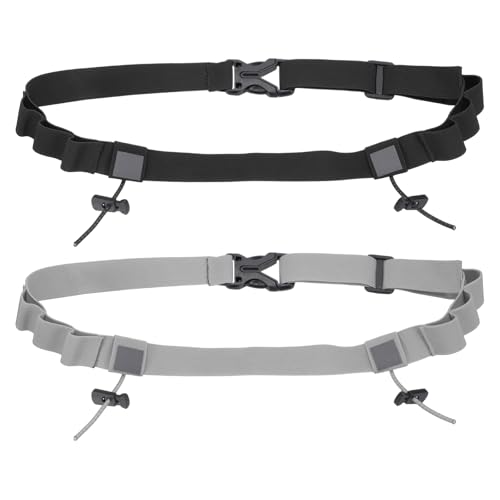Bib Belt Race Belt Triathlon Running Number Black Light Gray 2Pcs - color: Black/Light Gray