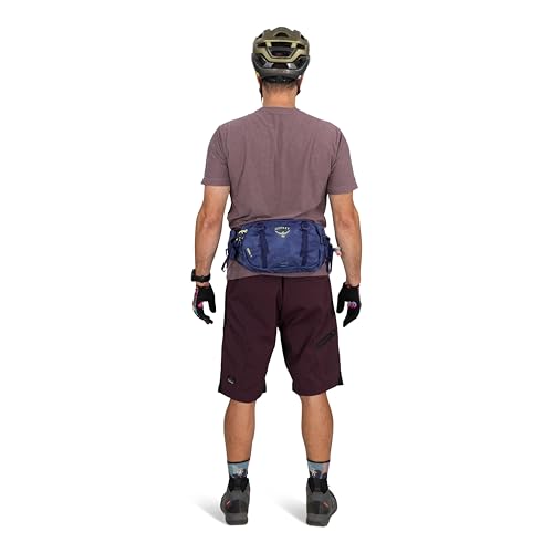Osprey Seral Biking Waist Pack with Hydraulics Reservoir for Men & Women, Hydration Belt with Water Bladder - color: Botswana Purple Dust Print, style: 4l