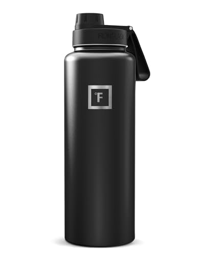 IRON °FLASK 40 oz Wide Mouth Water Bottle with Spout - color: Midnight Black