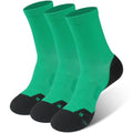 NIcool Cycling Socks For Men, 1/3 Pairs Bright Seamless Compression Running Crew Socks Youth Cushioned Tennis Quarter Socks - color: 3 Pairs Deep Green