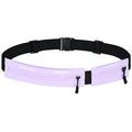 Running Belt Waist Pack, Orange, Dual Zippered Pockets, Adjustable Elastic Band with Reflective Strips (Purple) - color: Purple